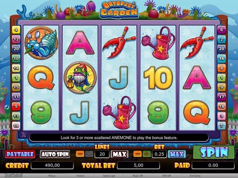 Octopus's Garden Slots bwin.party Free Spins