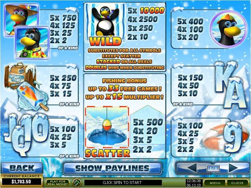 Penguin Vacation Slots PlayTech Free Spins
