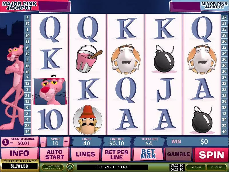 Pink Panther Slots PlayTech Jackpot bonus game