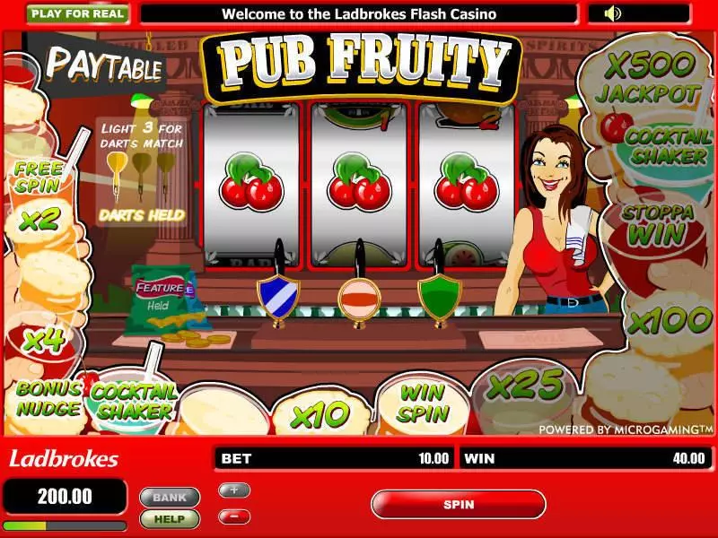 Pub Fruity Slots Microgaming Second Screen Game