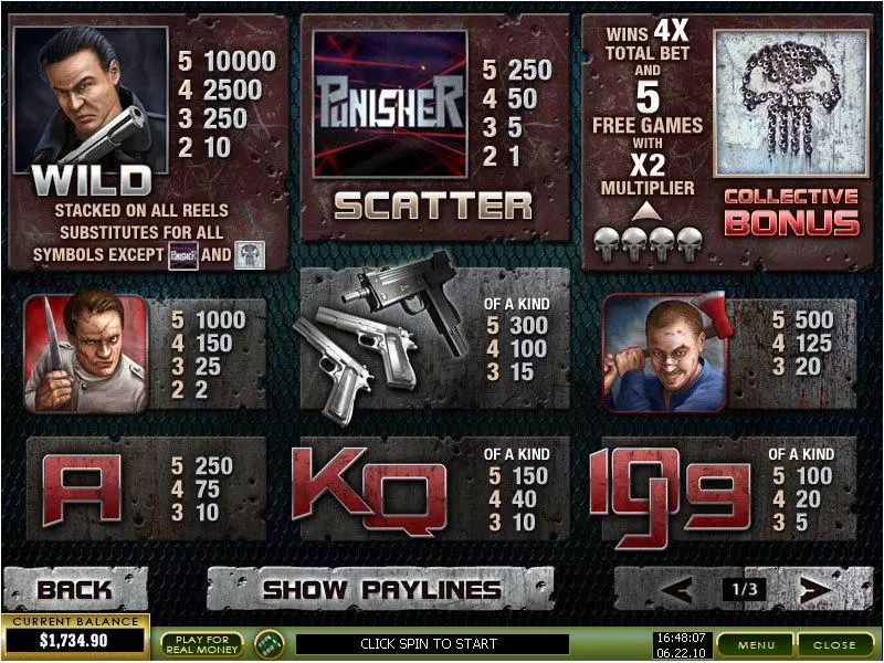 Punisher War Zone Slots PlayTech Jackpot bonus game