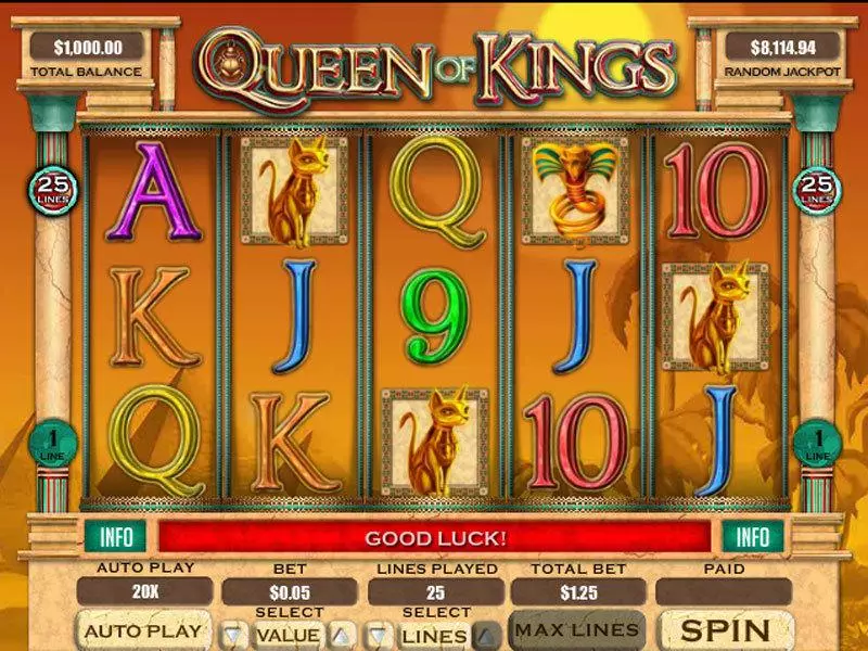Queen of Kings Slots RTG Free Spins