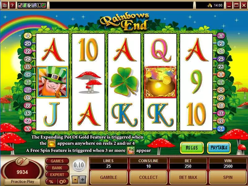 Rainbows End Slots Microgaming Free Spins