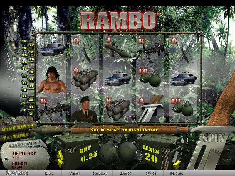 Rambo Slots bwin.party Second Screen Game