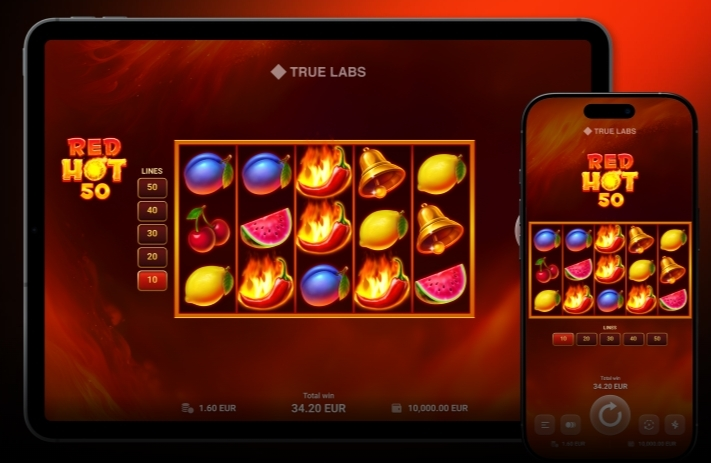 Red Hot 50 Slots TrueLab Games 