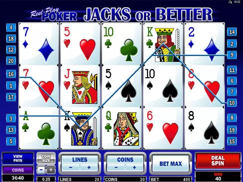 Reel Play Poker - Jacks or Better Slots Microgaming 
