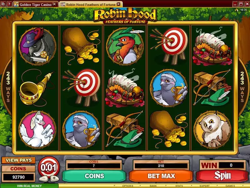 Robin Hood Feathers of Fortune Slots Microgaming Free Spins