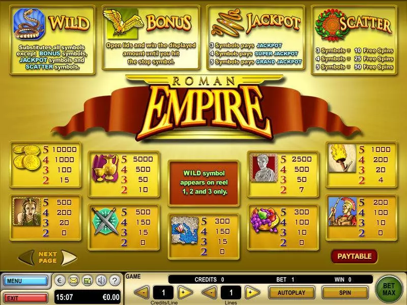 Roman Empire Slots GTECH Second Screen Game