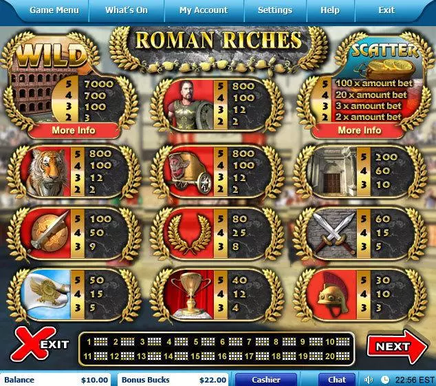 Roman Riches Slots Leap Frog Free Spins