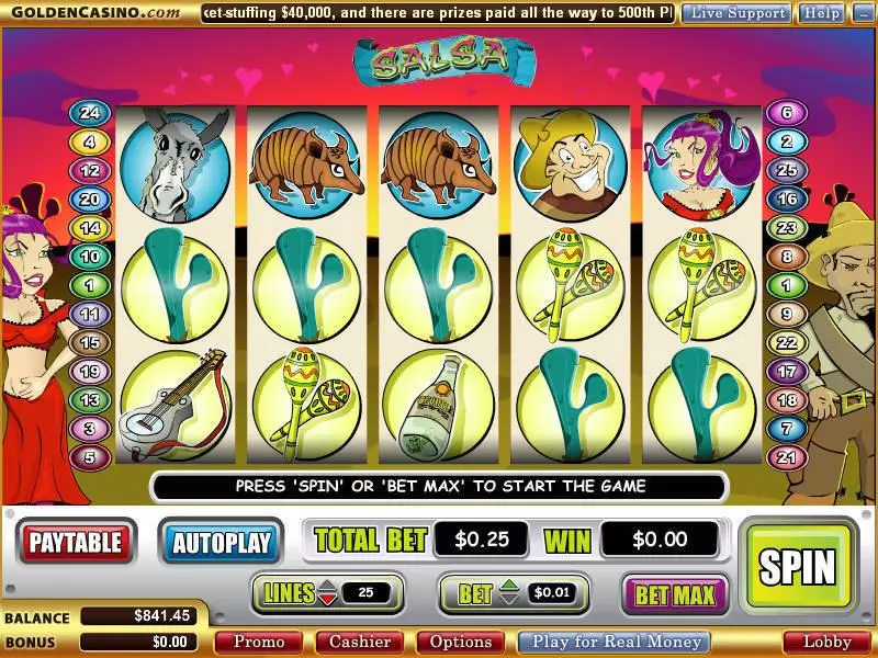 Salsa Slots WGS Technology Second Screen Game