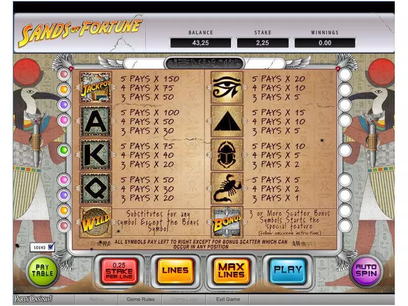 Sands of Fortune Slots bwin.party Second Screen Game