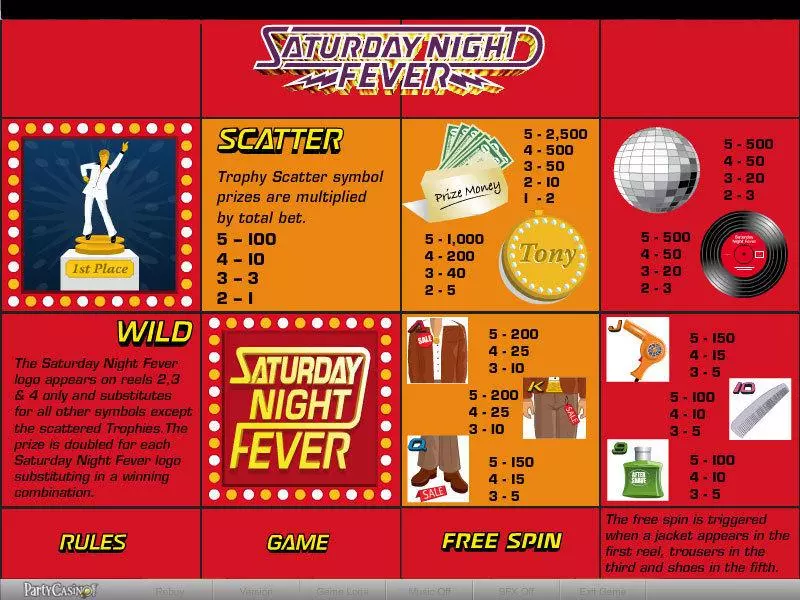Saturday Night Fever Slots bwin.party Free Spins