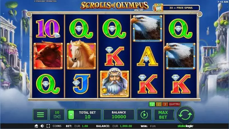 Scrolls of Olympus Slots StakeLogic Free Spins