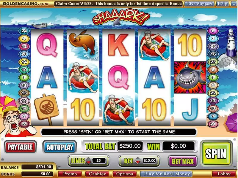 Shaaark Slots WGS Technology Free Spins