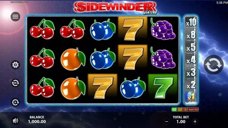 Sidewinder Quattro Slots StakeLogic Multipliers