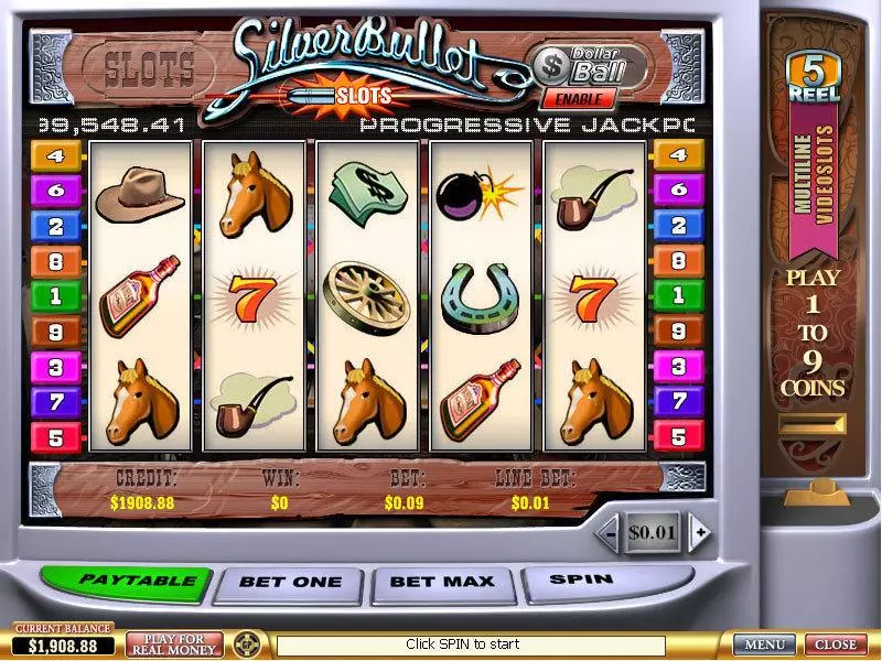 Silver Bullet Slots PlayTech Second Screen Game