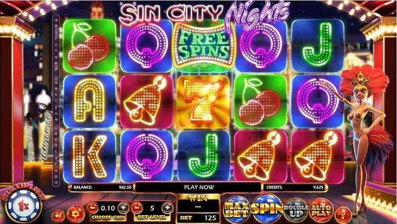 Sin City Nights Slots BetSoft Free Spins