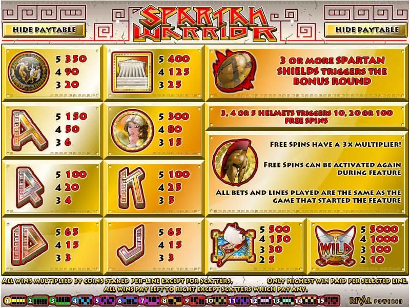 Spartan Warrior Slots Rival Free Spins