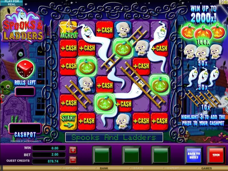 Spooks and Ladders Slots Microgaming Second Screen Game