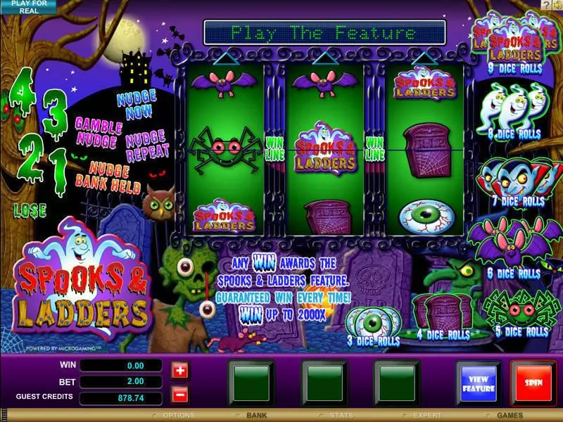 Spooks and Ladders Slots Microgaming Second Screen Game