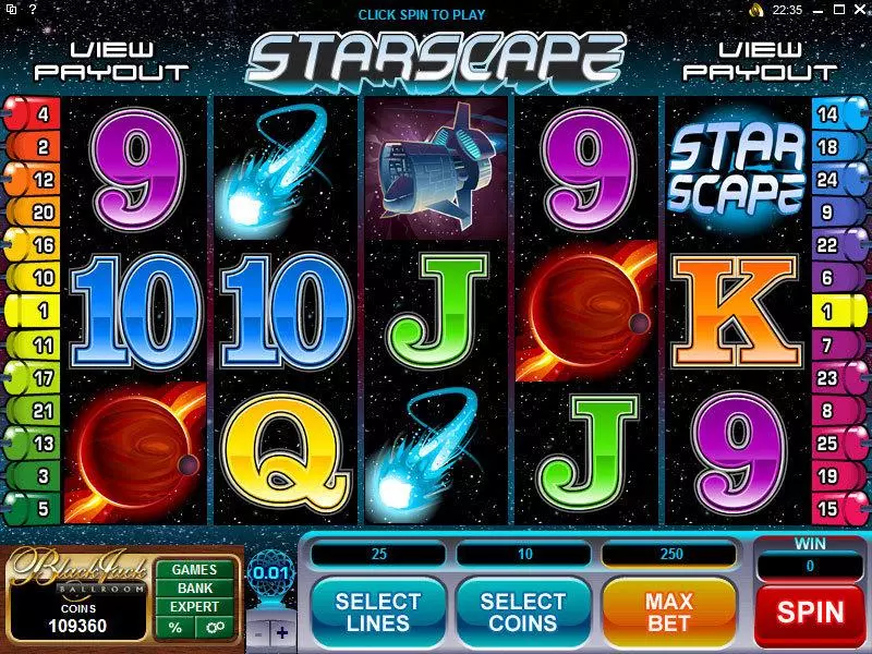 Starscape Slots Microgaming Second Screen Game