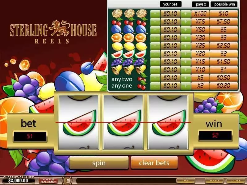 Sterling House Reels Slots PlayTech 