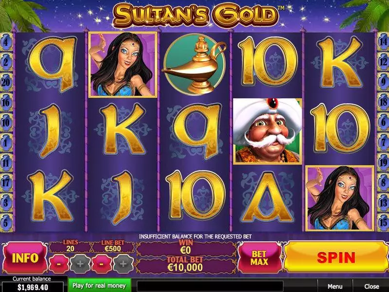 Sultan's Gold Slots PlayTech Free Spins