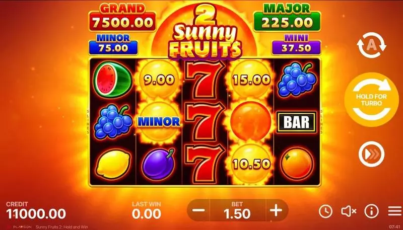Sunny Fruits 2: Hold and Win Slots Playson Bonus Game
