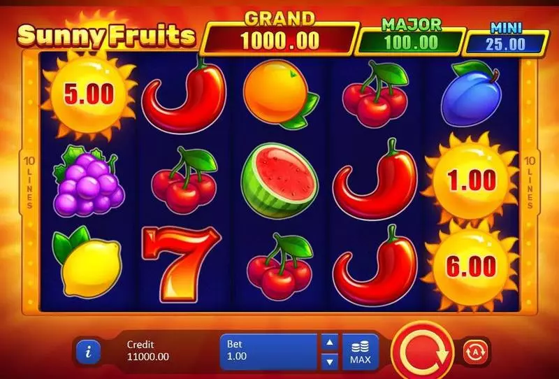 Sunny Fruits Hold and win Slots Playson 