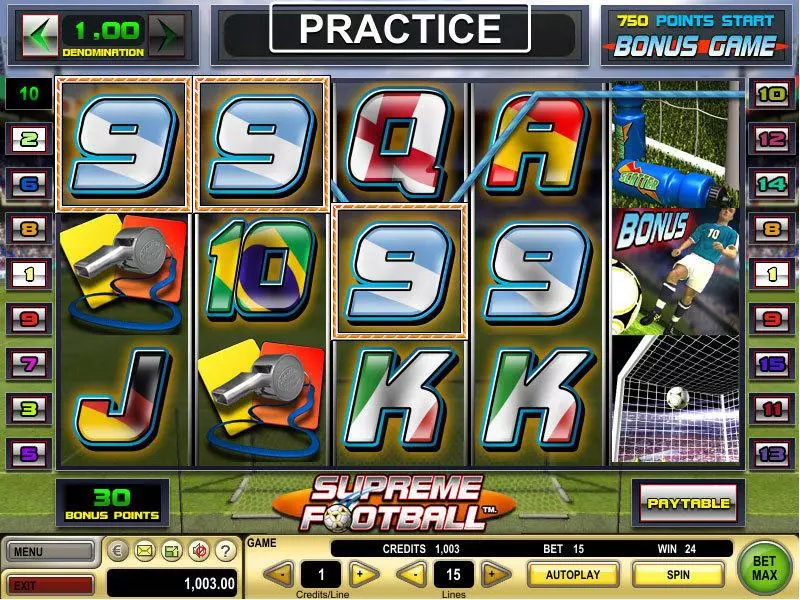 Supreme Football Slots GTECH Free Spins