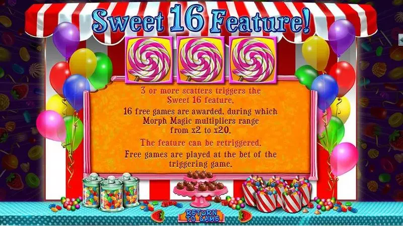 Sweet 16 Slots RTG Free Spins