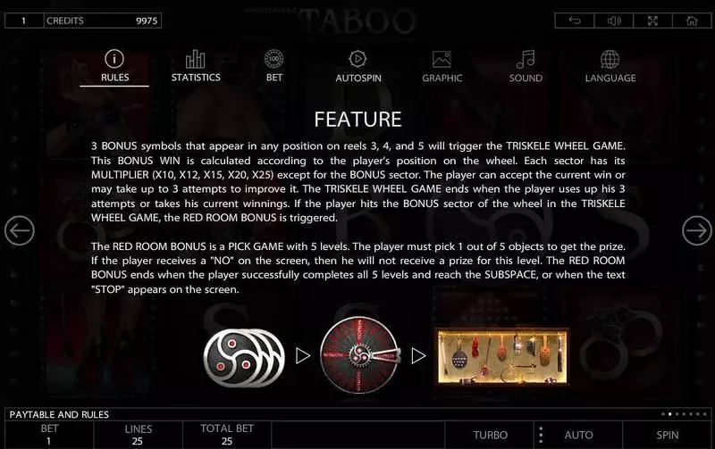 Taboo Slots Endorphina Second Screen Game