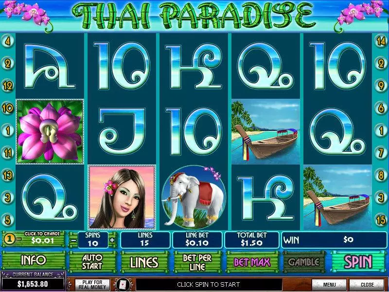 Thai Paradise Slots PlayTech Free Spins