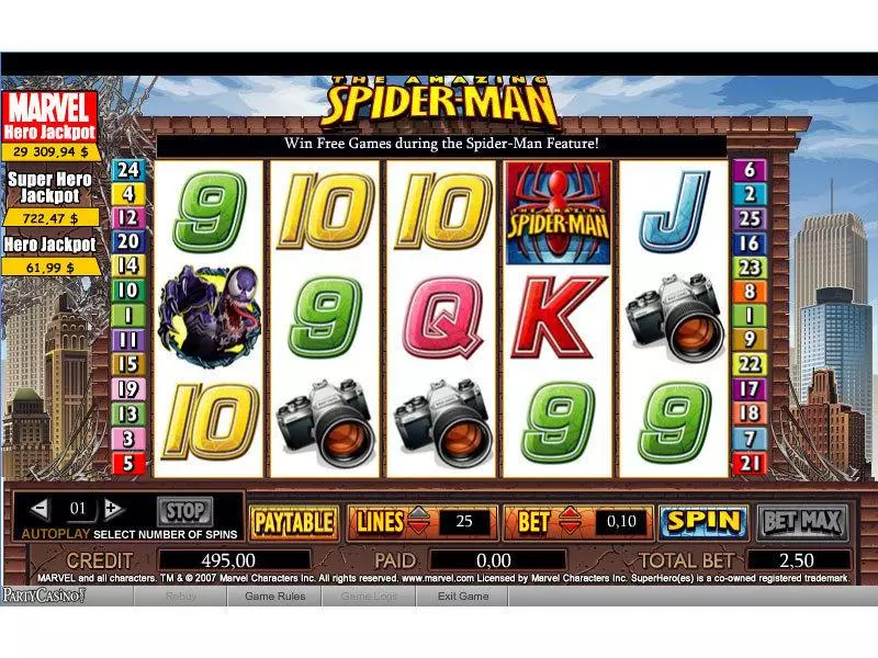 The Amazing Spider-Man Slots bwin.party Second Screen Game