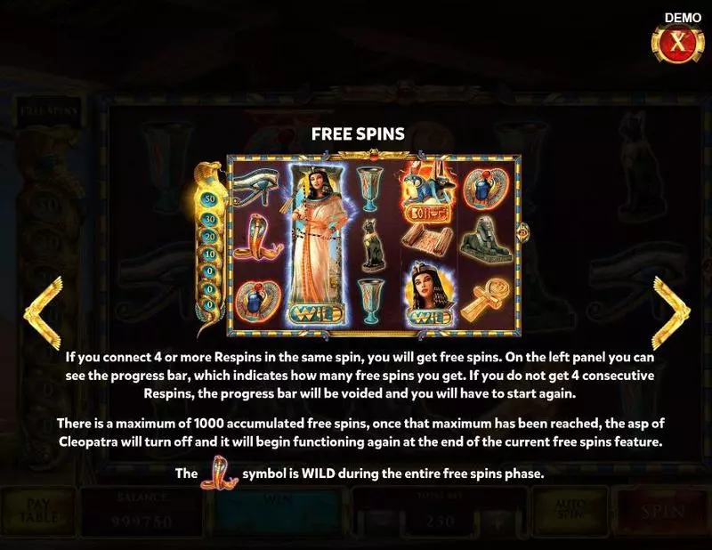 The Asp of Cleopatra Slots Red Rake Gaming Free Spins