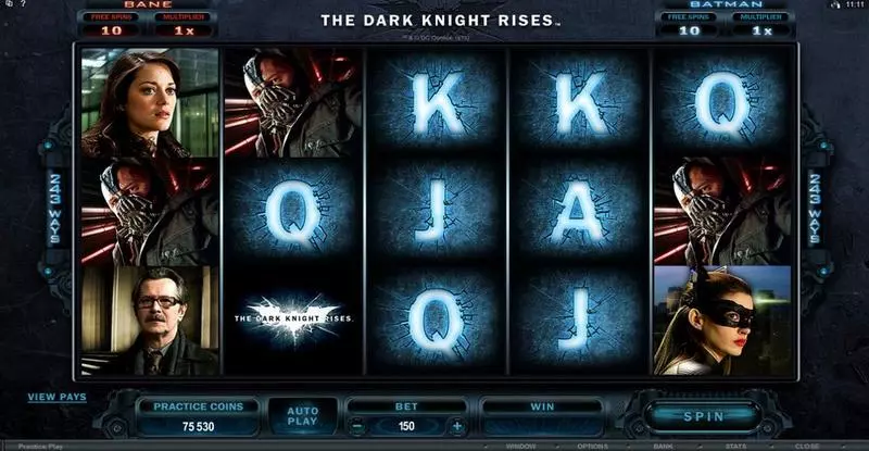 The Dark Knight Rises Slots Microgaming Free Spins
