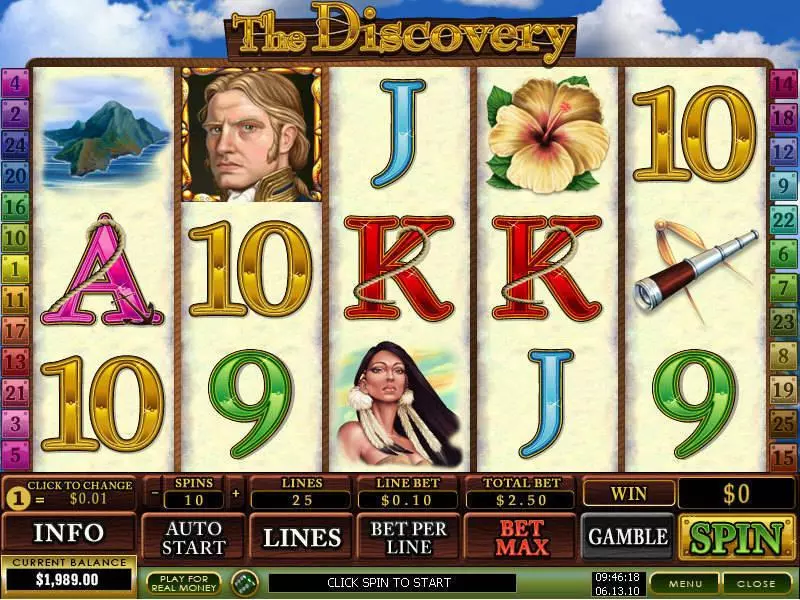The Discovery Slots PlayTech Free Spins