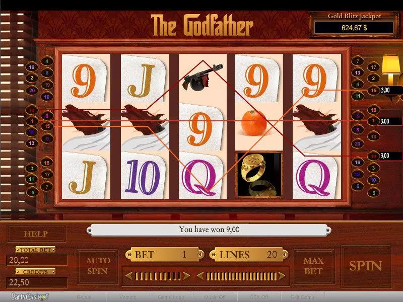 The Godfather Slots bwin.party Jackpot bonus game