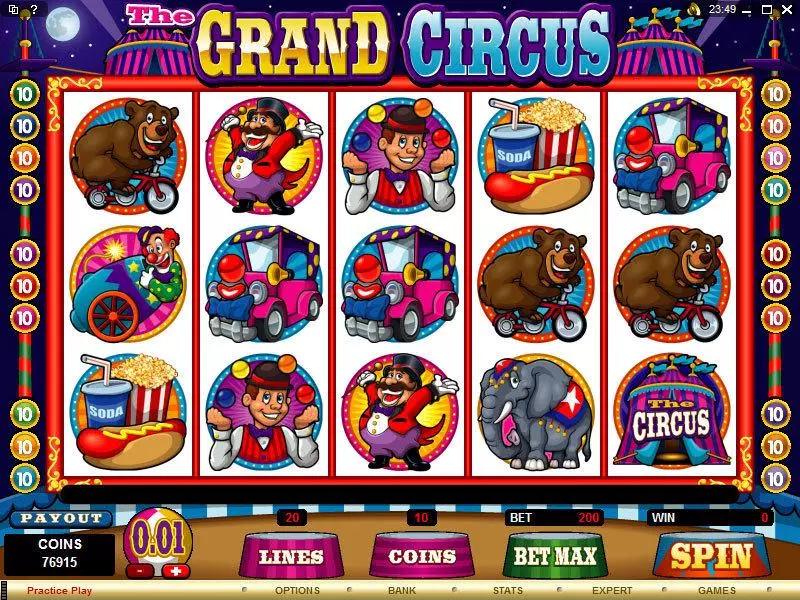 The Grand Circus Slots Microgaming Free Spins