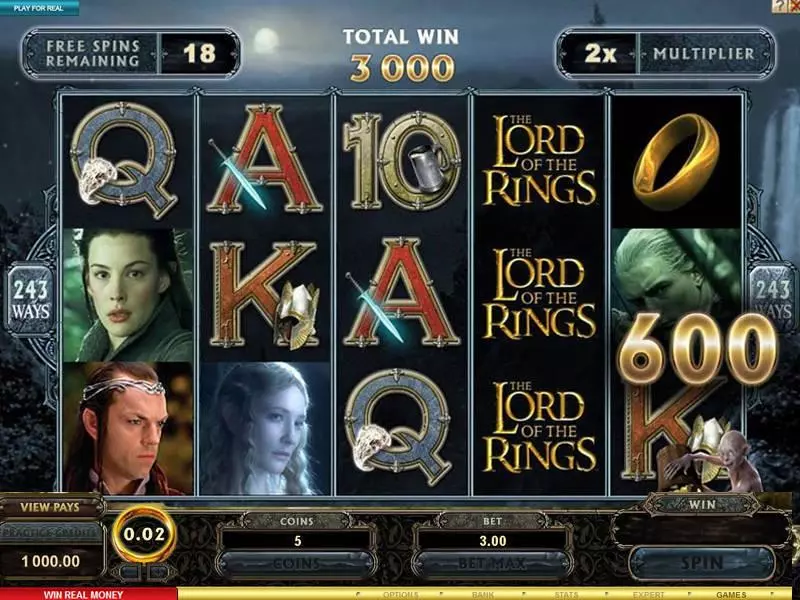 The Lord of the Rings Slots Microgaming Free Spins