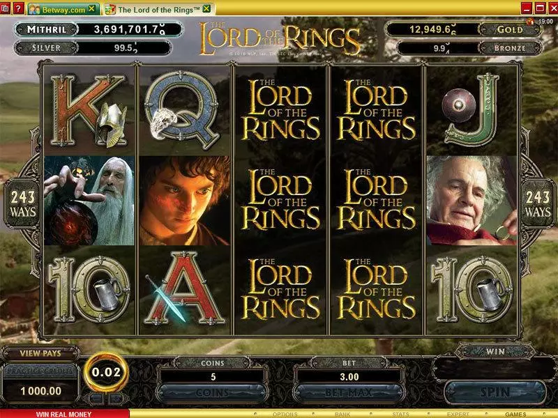 The Lord of the Rings Slots Microgaming Free Spins