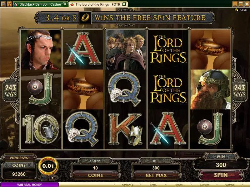 The Lord of the Rings - The Fellowship of the Ring Slots Microgaming Free Spins