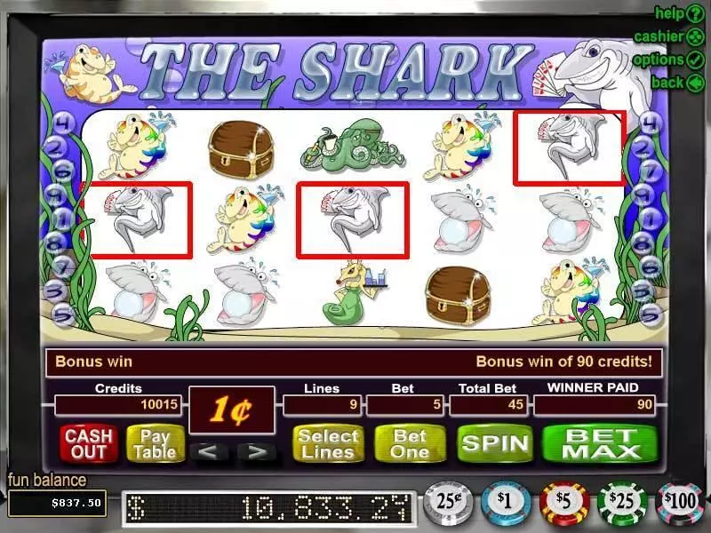 The Shark Slots RTG Second Screen Game