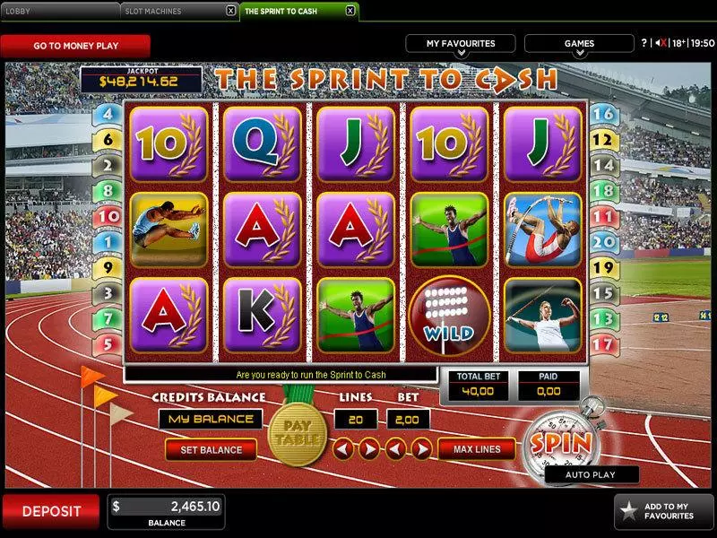 The Sprint To Cash Slots 888 Second Screen Game