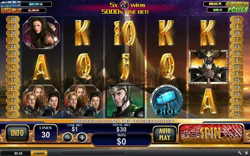 Thor The Mighty Avenger Slots PlayTech Free Spins