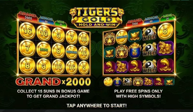 Tiger's Gold: Hold and Win Slots Booongo Free Spins