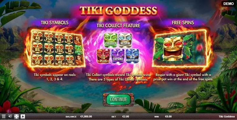 Tiki Goddess Slots Red Rake Gaming Collect Feature