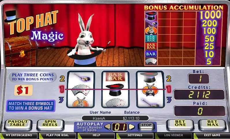 Top Hat Magic Slots CryptoLogic Second Screen Game