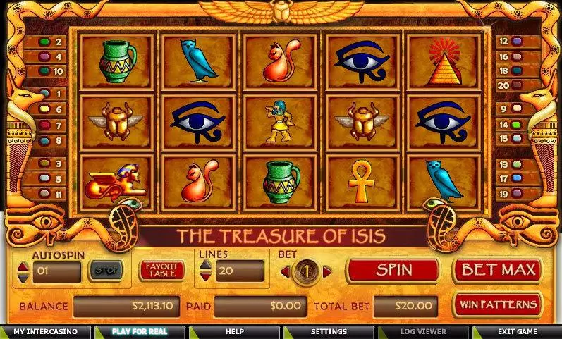 Treasure of Isis Slots CryptoLogic Second Screen Game