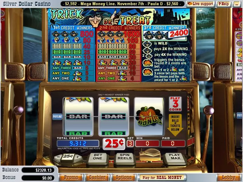 Trick or Treat Slots WGS Technology Second Screen Game